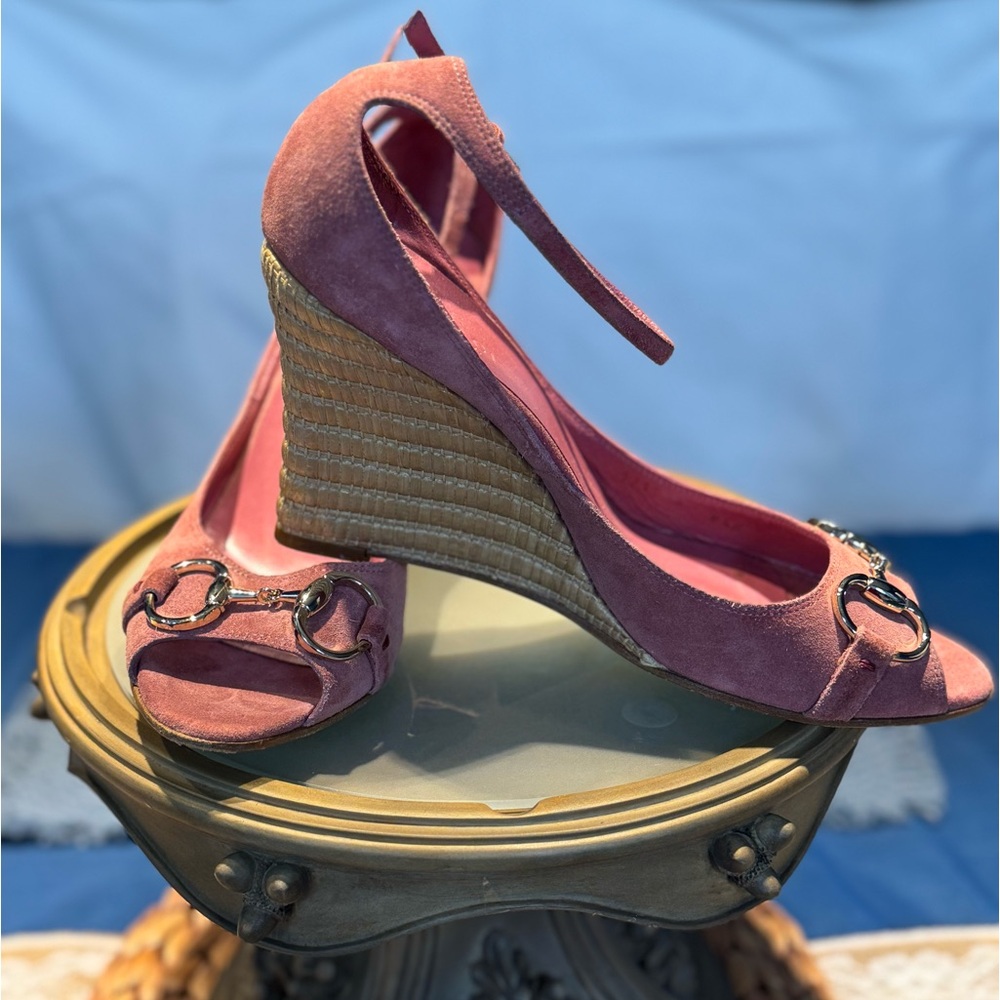 Gucci Horsebit wedge shoe!